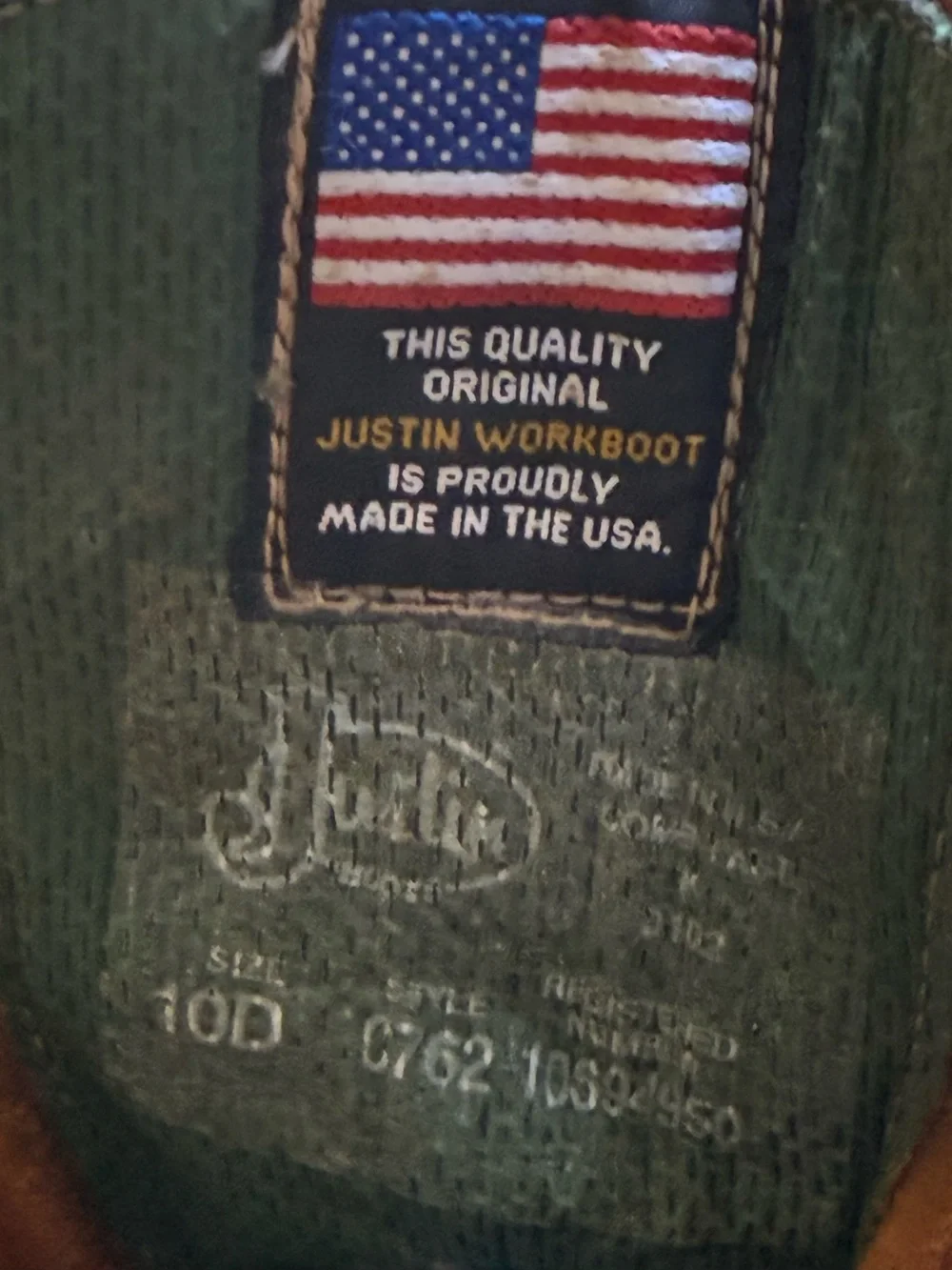 Vintage Justin Original Work Boots 0762 SZ 10D Made in USA Leather Kiltie Lacer